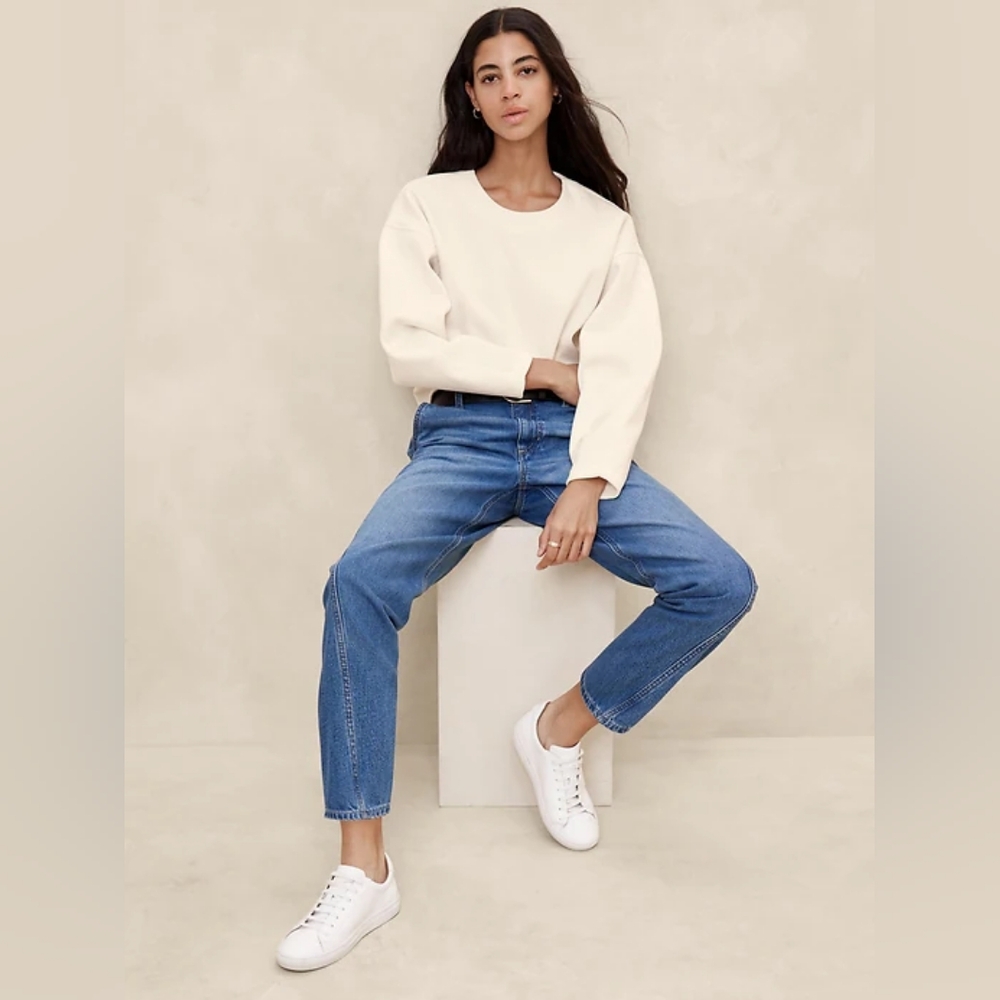 NWT - Banana Republic Off White Cocoon Sweatshirt - Size L